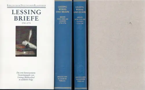 Briefe von und an Lessing 1743-1770 / 1770-1776 / 1776-1781. Hrsg. v. Helmut Kiesel u. Mitwirkung v. Georg Braungart und Klaus Fischer u.a. Zusammen 3 Bde. (= komplett), Lessing, Gotthold Ephraim