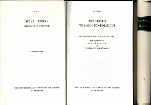 Opera / Werke. Lateinisch und deutsch. 2. unveränd. Aufl. 2 Bde. (= komplett), Spinoza, [Baruch Benedictus de]
