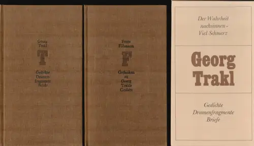 Trakl, Georg. - Fühmann, Franz (Hrsg.): Der Wahrheit nachsinnen - Viel Schmerz. 2 Bände (= komplett). 