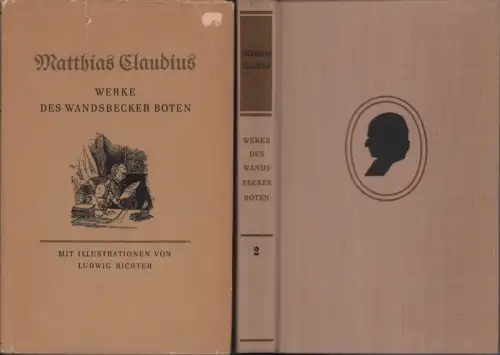 Werke des Wandsbecker Boten. Mit Zeichn. von Ludwig Richter. Hrsg. und erläut. von Günter Albrecht. 2 Bde. (= komplett), Claudius, Matthias