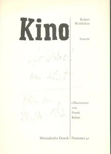 Kino. Sonette. "Illustration" von Frank Böhm. 