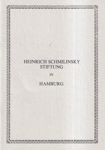 85 Jahre Heinrich Schmilinsky-Stift in Hamburg. 1895-1980
