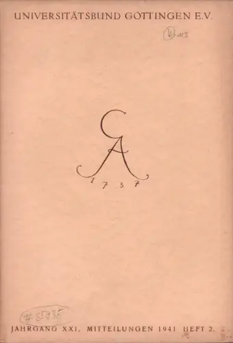 Universitätsbund Göttingen. Mitteilungen, JG. 21, HEFT 2. 