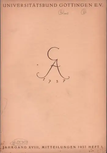 Universitätsbund Göttingen. Mitteilungen, Jg. 18, Heft 1. 