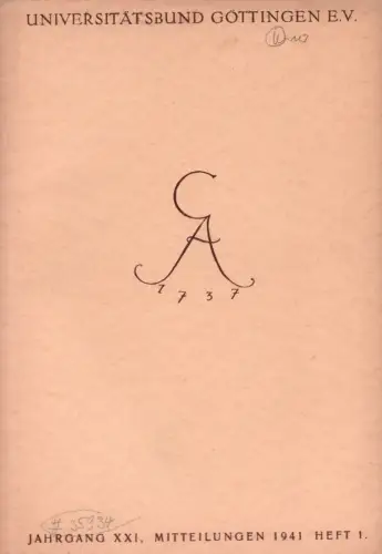 Universitätsbund Göttingen. Mitteilungen, JG. 21, HEFT1. 