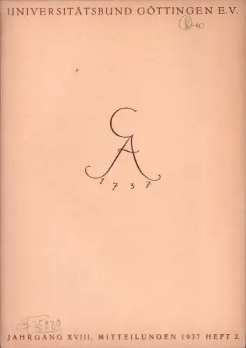 Universitätsbund Göttingen. Mitteilungen, Jg. 18, Heft 2. 