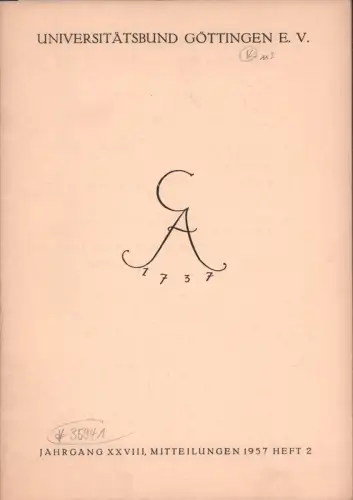Universitätsbund Göttingen. Mitteilungen, JG 28, HEFT 2. 