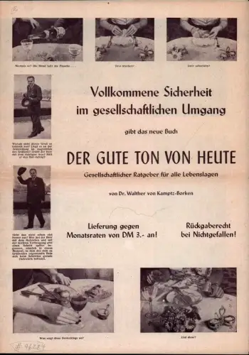 Kamptz Borken, Walther von.: Vollkommene Sicherheit im gesellschaftlichen Umgang gibt das neue Buch "Der gute Ton von Heute: Gesellschaftlicher Ratgeber für alle Lebenslagen" von Dr.. 