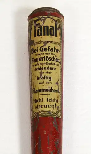 FANAL Trocken Feuerlöscher um 1900 Handfeuerlöscher antik