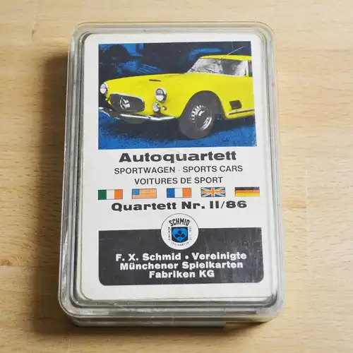 F. X. Schmid Autoquartett Sportwagen Quartett Nr. II/86 vollständig