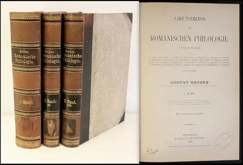 Gröber - Grundriss der Romanischen Philologie - 3 Bände 1888/97 und 1901 - xz