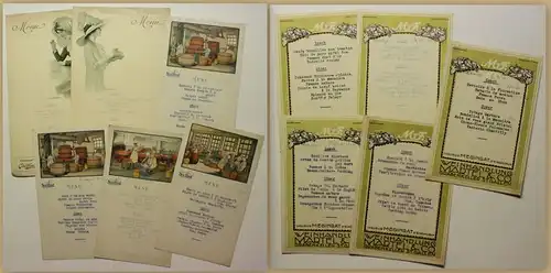 Orig. Prospekte Sammlung 12 Menükarten um 1925 Speisekarte Gastronomie sf