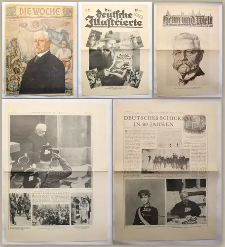 Hindenburg Konvolut 1927 Zeitschriftensammlung & Artikel illustriert xy
