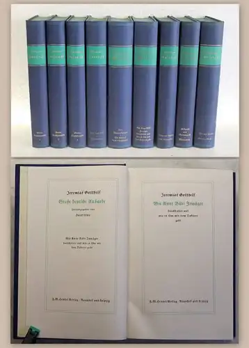 Gotthelf Große deutsche Ausgabe 9 Bände um 1940 Albert Bitzius Werke Novellen xz