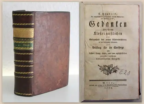 Ribner Renbirs Gedanken über die Klostergeistlichen EA Sammelband 1783/85 xz