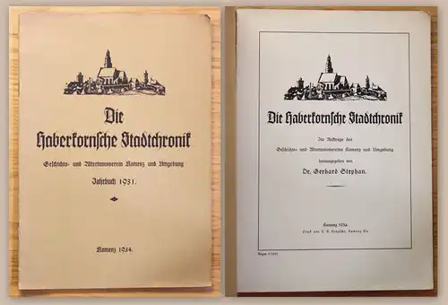 Die Haberkornsche Stadtchronik 3/3 Geschichts- & Altertumsverein Kamenz 1934 xz