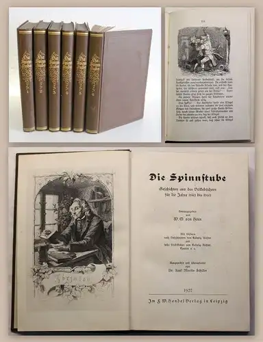 Horn Die Spinnstube Geschichten aus den Volksbüchern 6 Bde 1927 Ludwig Richter