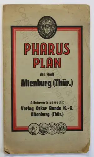 Pharus-Plan der Stadt Altenburg um 1930 Landkarte Stadtplan 1:10000 Thüringen xz