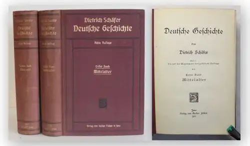 Schäfer Deutsche Geschichte 2 Bde 1921 Mittelalter Neuzeit Militaria Politik xy