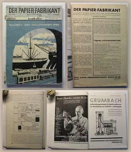 Der Papierfabrikant 1940 Tagungsheft Fachzeitschrift Papierherstellung xz