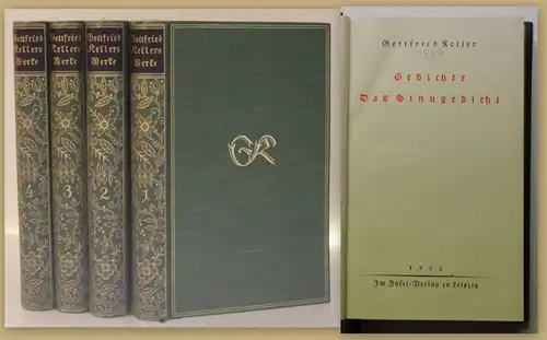 Keller Gesammelte Werke 4 Bde 1923 Belletristik Gedichte Klassiker Literatur xy