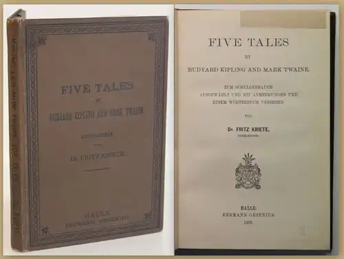 Kriete Five Tales by Rudyard Kipling & Mark Twaine 1903 Belletristik Englisch sf