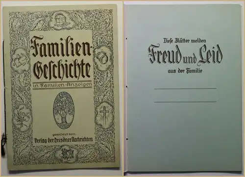 Original Prospekt Familien Geschichte um 1930 Anzeigen Politik Gesellschaft sf