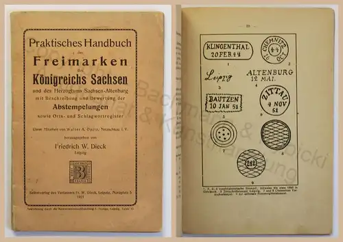 Praktisches Handbuch der Freimarken Königreich Sachsen & Abstempelungen 1921 xz