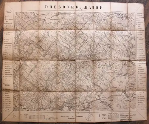 Plan der Dresdner Haide um 1860 rara Landkarte Photolithografischer Plan Heide