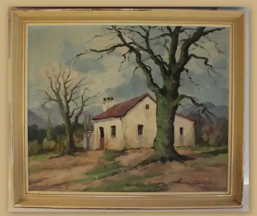 Chas Kohler Südafrikanische Landschaft ca. 1920 Öl auf Malpappe Kunst Malerei sf