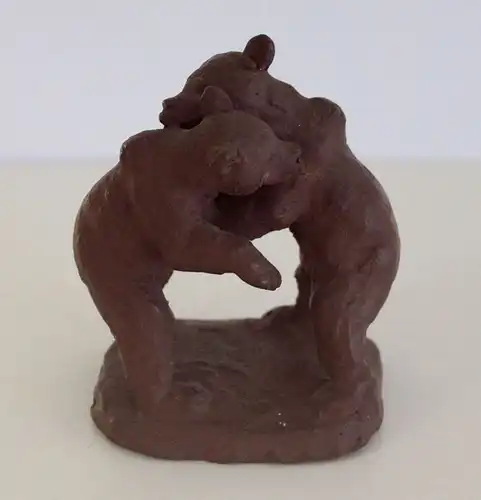 Curt Tausch Tierplastik Bären Tanzbär Ton unsigniert um 1930er/40er Skulptur xz