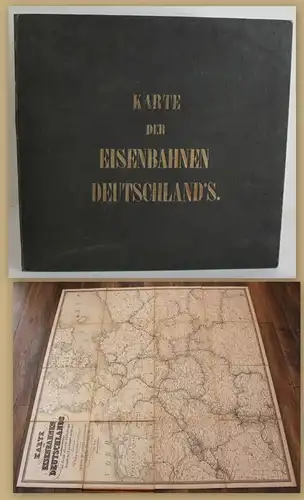 Karte der Eisenbahnen Deutschlands um 1850 Landkarte Europa Geographie sf