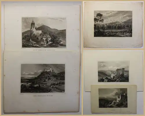 5 Stahlstiche Baden-Baden um 1850 Geografie Geographie Landeskunde Geschichte sf