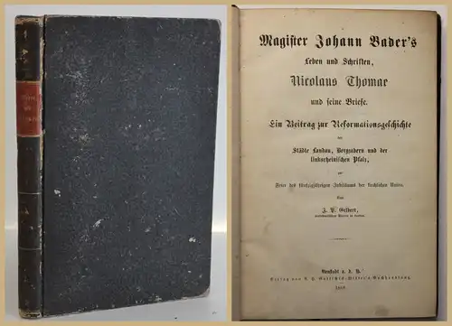 Gelbert Magister Johann Bader's Leben & Schriften Nicolaus Thomae 1868 sf