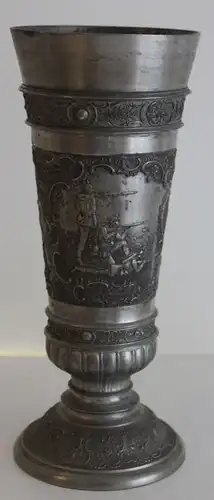 Militarischer Schützenpokal/ Schießpreis um 1910 Zinn Marke F&M Kaiserreich sf