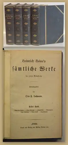 Lachmann Heinrich Heine's Sämtliche Werke 4 Bde um 1900 Belletristik sf