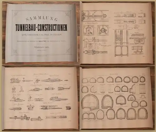 Fränkel Sammlung von Tunnelbau-Constructionen nach Vorträgen 1878 Bergbau sf