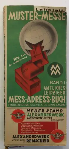 Stadt Leipzig Amtliches Leipziger Mess-Adress-Buch Bd 1 Mustermesse 1932 sf