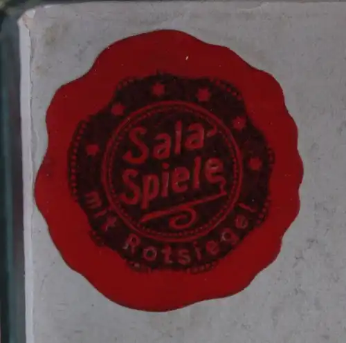 Sala-Spiele mit Rotsiegel Blumenkranz um 1910 Gesellschaft Domino Kartenspiel sf