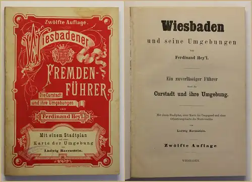 Heyl Wiesbaden und seine Umgebung 1880 Hessen Geografie Ortskunde Geographie sf