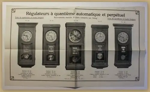 Original Prospekt Regulateurs a quantieme automatique et perpetuel um 1920 sf