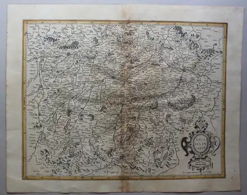 Randkolorierte Kupferstichkarte Bavaria Ducatus um 1570 Landkarte sf