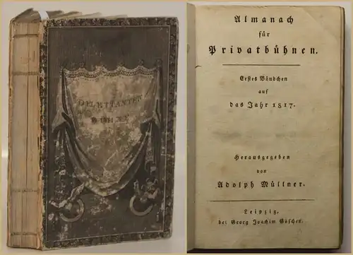Müller Almanach für Privatbühnen 1817 Theater Kunst Kuktur Geschichte sf