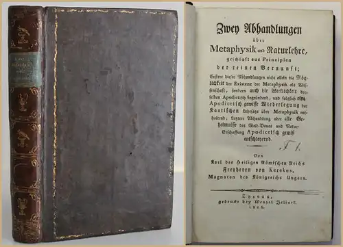 Kerekes Zwey Abhandlungen über Metaphysik und Naturlehre 1806 Philosophie sf