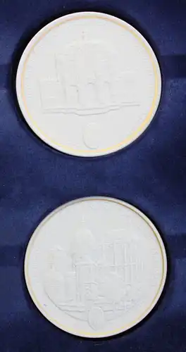 Meissen Gedänkprägungen Städte Thaler 20 Medaillen um 1990 Porzellan sf