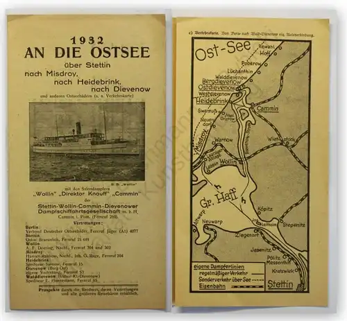 Prospekt An die Ostsee über Stettin 1932 Landeskunde Geografie Ortskunde xy