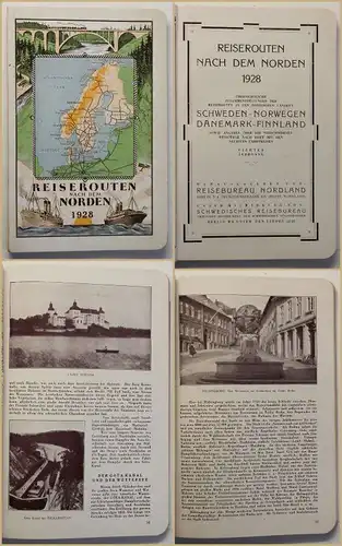 Original Prospekt Reiserouten nach dem Norden 1928 Geografie Landeskunde sf