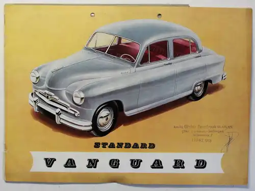 Orig. Werbeprospekt/Broschüre Standard Vanguard um 1953 Oldtimer Automobile sf