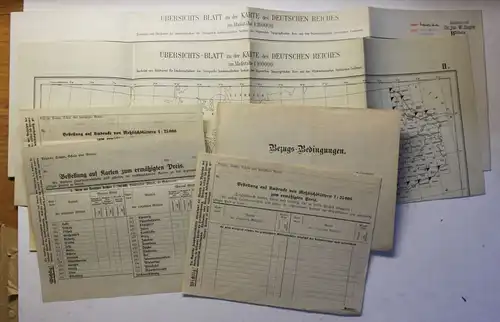 Konvolut Übersichtskarten Deutsches Reich & Preisliste/ Bestellzettel etc sf