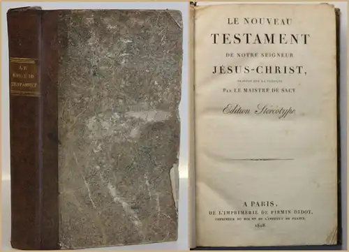 Le Nouveau testament de Notre Seigneur Jesus-Christ 1818 Religion Französisch sf